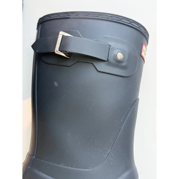 Hunter Women Original Short Matte Black Rain Boots WFS1000RMA Size US 10 UK 8 - Picture 8 of 11